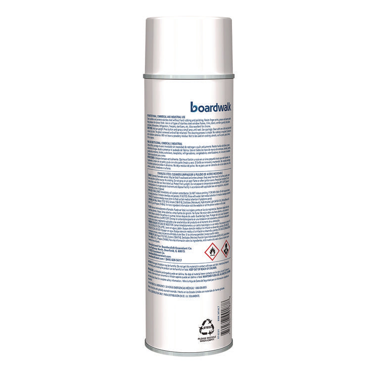 Stainless Steel Cleaner and Polish, Water-in-Oil Based, Lemon Scent, 16 oz Aerosol Spray