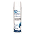 Stainless Steel Cleaner and Polish, Water-in-Oil Based, Lemon Scent, 18 oz Aerosol Spray, 12/Carton
