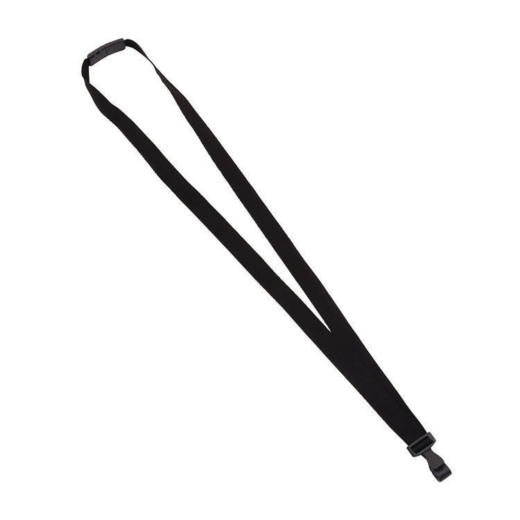 Breakaway Lanyard with Plastic Hook, 36" Long, Black, 12/Pack