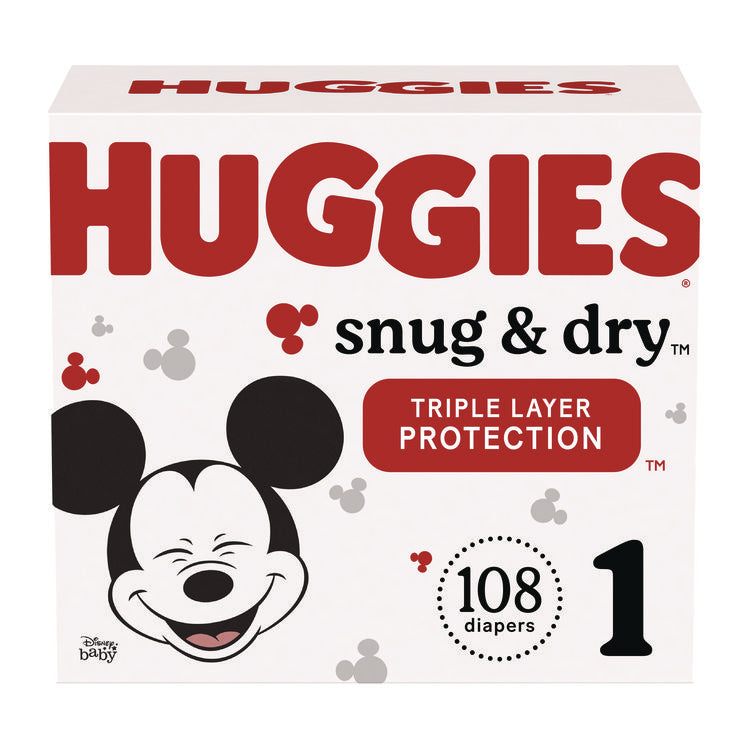 Snug and Dry Diapers, Size 1, 8 lbs to 14 lbs, 128/Carton