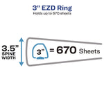 Heavy-Duty Preprinted Safety Data Sheet Binder, 3 Rings, 3" Capacity, 11 X 8.5, Yellow/red