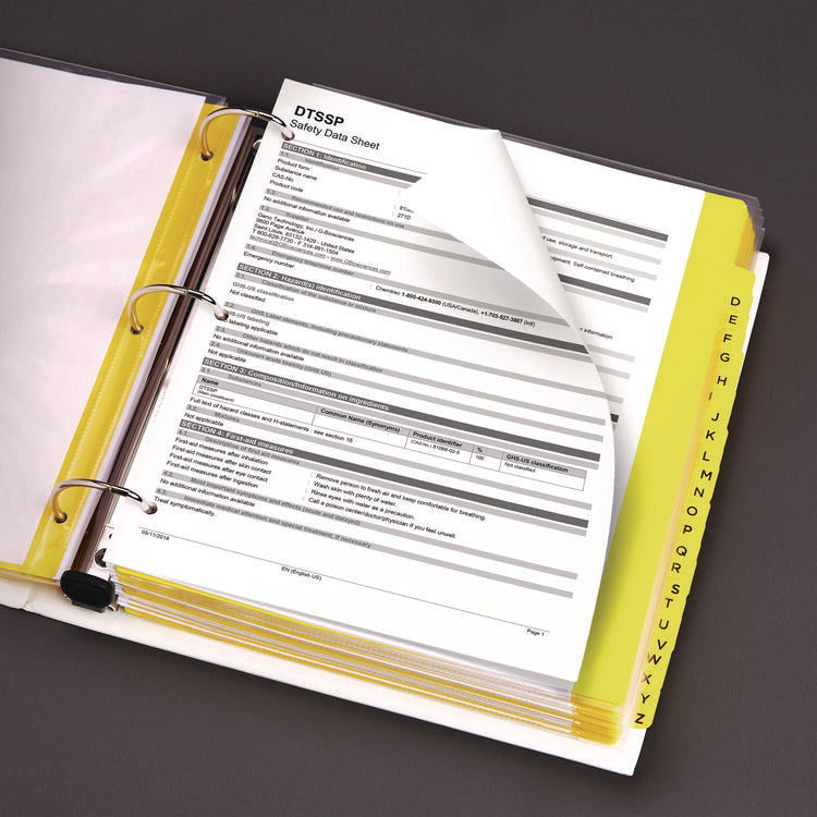 Heavy-Duty Preprinted Safety Data Sheet Binder, 3 Rings, 3" Capacity, 11 X 8.5, Yellow/red