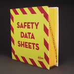 Heavy-Duty Preprinted Safety Data Sheet Binder, 3 Rings, 3" Capacity, 11 X 8.5, Yellow/red