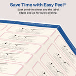 White Dissolvable Labels w/ Sure Feed, 1.25 x 2.38, White, 90/PK