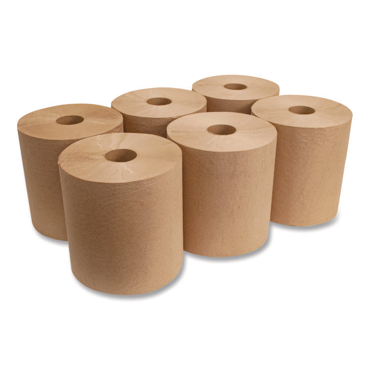 Boardwalk Green Universal Roll Towels, 1-Ply, 8" x 800 ft, Natural, 6 Rolls/Carton