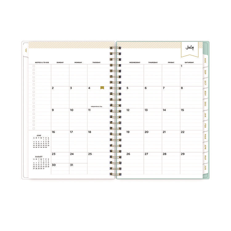 Day Designer "Secret Garden Mint" Academic Year Weekly/Monthly Notes Planner, 8 x 5, 12-Month (July to June): 2025-2026