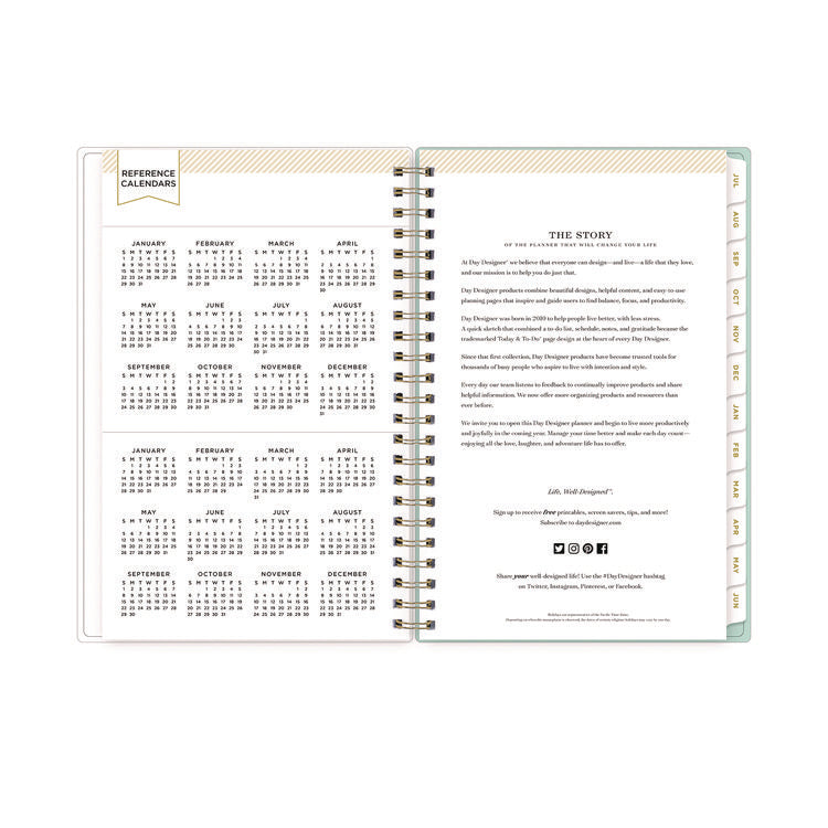 Day Designer "Secret Garden Mint" Academic Year Weekly/Monthly Notes Planner, 8 x 5, 12-Month (July to June): 2025-2026