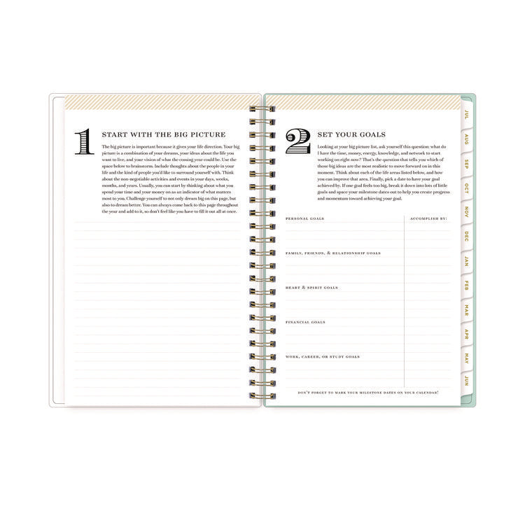 Day Designer "Secret Garden Mint" Academic Year Weekly/Monthly Notes Planner, 8 x 5, 12-Month (July to June): 2025-2026