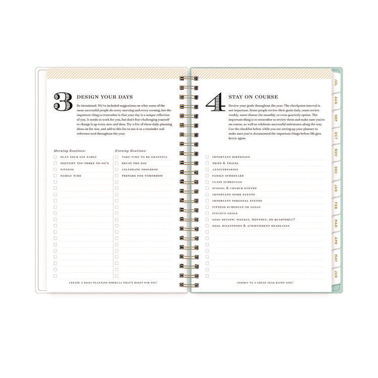 Day Designer "Secret Garden Mint" Academic Year Weekly/Monthly Notes Planner, 8 x 5, 12-Month (July to June): 2025-2026