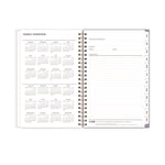 Tula Weekly/Monthly Planner, Floral Artwork, 11" x 8.5", Purple/Pink/White Cover, 12-Month (Jan to Dec): 2025