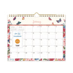 Fly By Monthly Wall Calendar, Butterflies Artwork, 11" x 8.75", Cream/Pink/Blue Sheets, 12-Month (Jan to Dec): 2025
