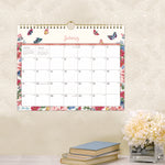 Fly By Monthly Wall Calendar, Butterflies Artwork, 11" x 8.75", Cream/Pink/Blue Sheets, 12-Month (Jan to Dec): 2025