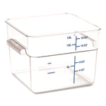 Squares Polycarbonate Food Storage Container, 12 qt, 11.13 x 11.13 x 8.25, Clear, Plastic