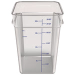 Squares Polycarbonate Food Storage Container, 22 qt, 11 13 x 11.13 x 15.72, Clear, Plastic