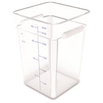 Squares Polycarbonate Food Storage Container, 22 qt, 11 13 x 11.13 x 15.72, Clear, Plastic