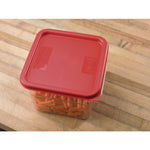 Squares Food Storage Container Lid, 9 x 9 x 0.63, Red, Plastic