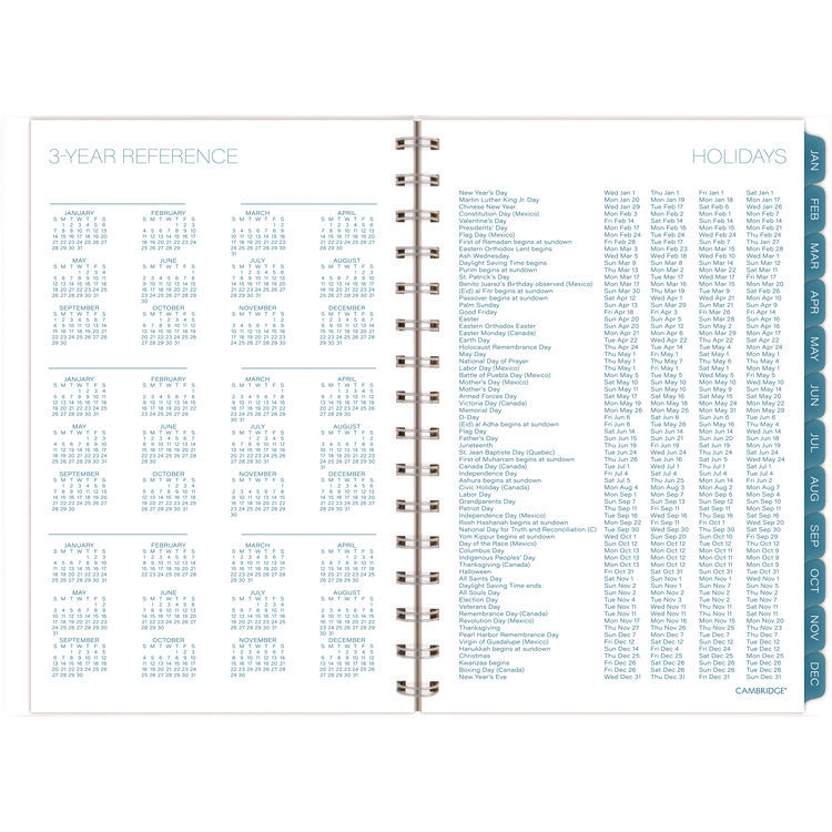 Glacier Weekly/Monthly Planner, Glacier Artwork, 8.5" x 6.38", Blue/Gray/Silver Cover, 12-Month (Jan to Dec): 2025