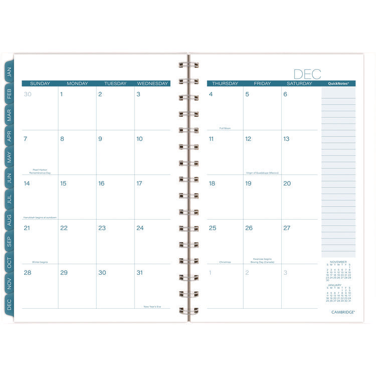 Glacier Weekly/Monthly Planner, Glacier Artwork, 8.5" x 6.38", Blue/Gray/Silver Cover, 12-Month (Jan to Dec): 2025