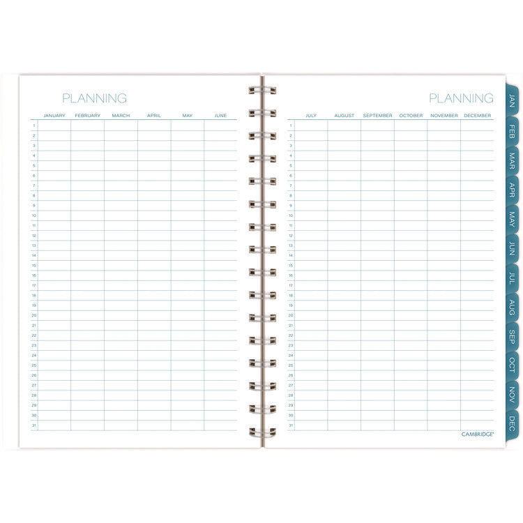 Glacier Weekly/Monthly Planner, Glacier Artwork, 8.5" x 6.38", Blue/Gray/Silver Cover, 12-Month (Jan to Dec): 2025
