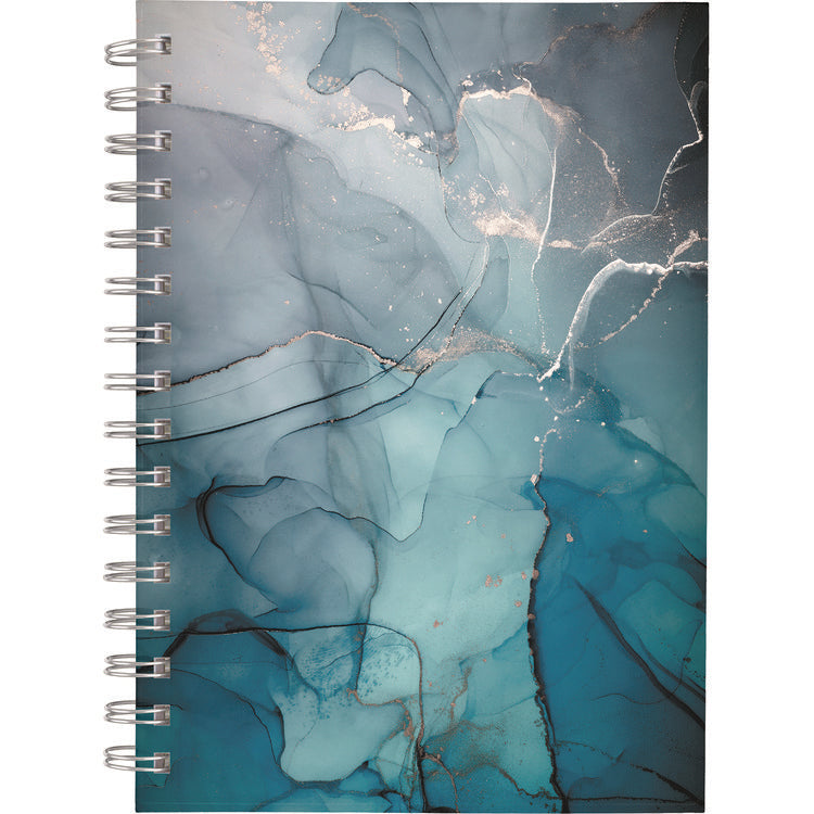 Glacier Weekly/Monthly Planner, Glacier Artwork, 8.5" x 6.38", Blue/Gray/Silver Cover, 12-Month (Jan to Dec): 2025