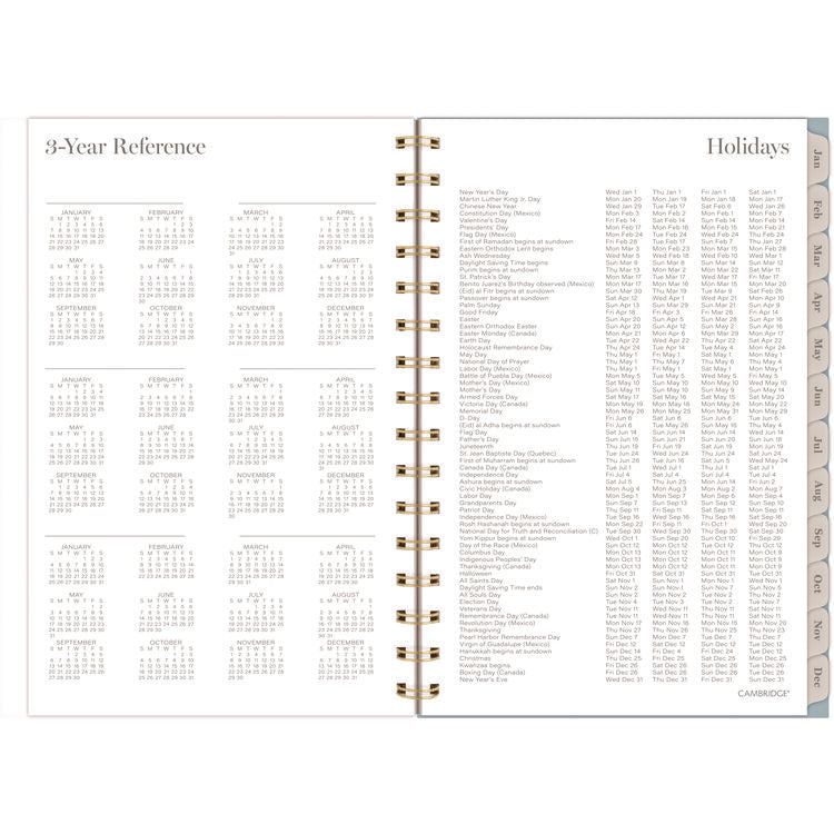 Triad Weekly/Monthly Planner, Geometric Artwork, 8.5" x 6.38", Multicolor Cover, 12-Month (Jan to Dec): 2025