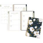 Leah Bisch Weekly/Monthly Floral Planner, Floral Artwork, 8.5" x 6.38", Blue/White/Gold Cover, 12-Month (Jan to Dec): 2025