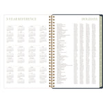 Leah Bisch Weekly/Monthly Floral Planner, Floral Artwork, 8.5" x 6.38", Blue/White/Gold Cover, 12-Month (Jan to Dec): 2025
