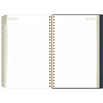 Leah Bisch Weekly/Monthly Floral Planner, Floral Artwork, 8.5" x 6.38", Blue/White/Gold Cover, 12-Month (Jan to Dec): 2025