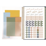 Leah Bisch Weekly/Monthly Floral Planner, Floral Artwork, 8.5" x 6.38", Blue/White/Gold Cover, 12-Month (Jan to Dec): 2025