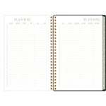 Leah Bisch Weekly/Monthly Floral Planner, Floral Artwork, 8.5" x 6.38", Blue/White/Gold Cover, 12-Month (Jan to Dec): 2025