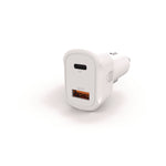 PD Car Charger, 60 W, Two 2 A Ports, White