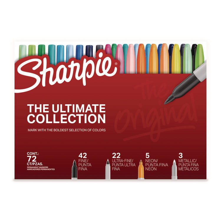 Permanent Markers Ultimate Collection, Assorted Tip Sizes/Types, Assorted Colors, 72/Pack