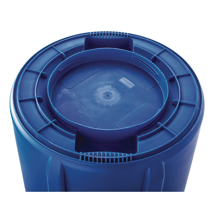 Brute Container, 10 gal, Plastic, Blue
