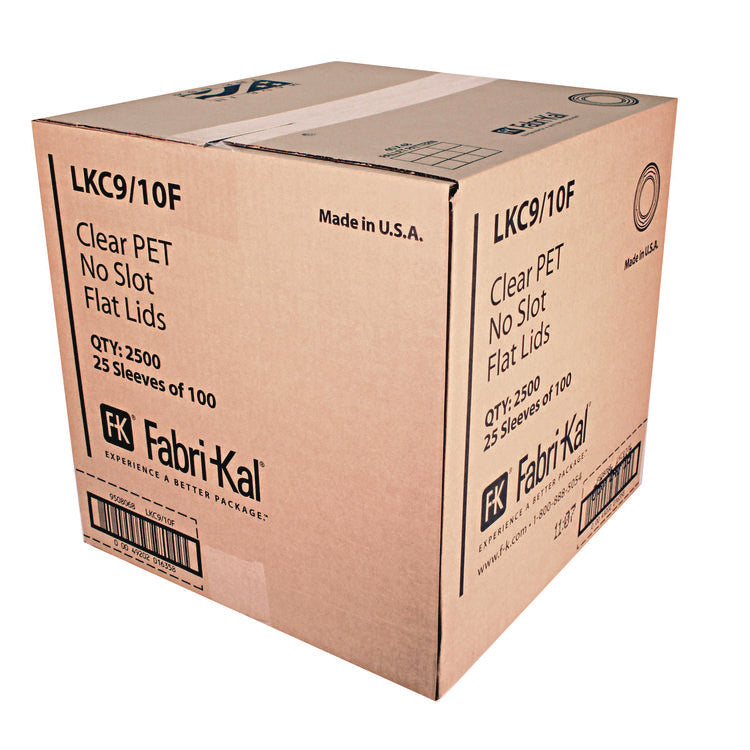 Kal-Clear/Nexclear Drink Cup Lids, Flat Lid with No Slot, Fits 9 oz to 10 oz Cold Cups, Plastic, Clear, 2,500/Carton