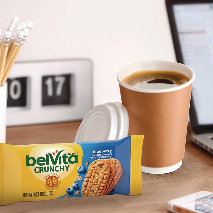 belVita Breakfast Biscuits, Blueberry, 1.76 oz Pack, 8/Box