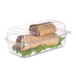 Renewable and Compostable Clear Clamshell Hinged Food Containers, 9 x 6 x 3, Plastic, 80/Pack, 3 Packs/Carton