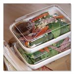 WorldView RPET Rectangular Lids, 5.84 x 8.76 x 1.37, Clear, Plastic, 50/Pack, 8 Packs/Carton
