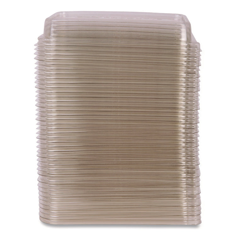 WorldView RPET Rectangular Lids, 5.84 x 8.76 x 1.37, Clear, Plastic, 50/Pack, 8 Packs/Carton