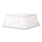 Renewable and Compostable Lids, Fits 5" Square Containers, Clear, Plastic, 50/Pack, 8 Packs/Carton