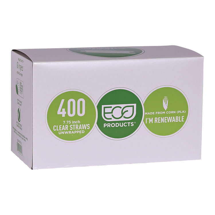 Pla Straws, 7.75", 400/pack, 24 Packs/carton