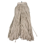 Layflat Regular Screw-Type Mop Head, Cotton, 24 Oz, 1" Headband, White