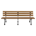 Recycled Plastic Benches with Back, 72" x 23" x 28", Tan Seat/Back, Black Base