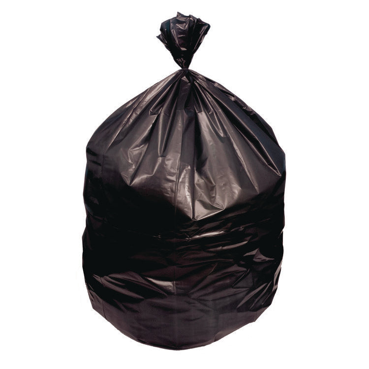 Linear Low-Density Can Liners, 30 gal, 0.9 mil, 26" x 42", Black, Flat Pack, 200/Carton