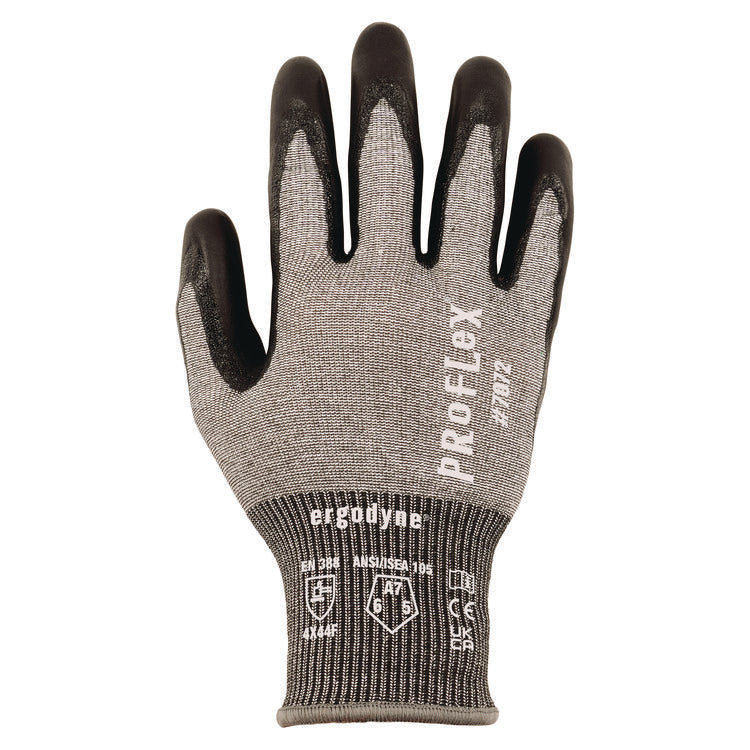 ProFlex 7072 ANSI A7 Nitrile-Coated CR Gloves, EN388: 4X44F, 7" Long, X-Small, Gray, Pair