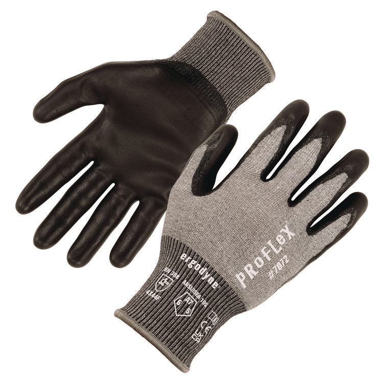 ProFlex 7072 ANSI A7 Nitrile-Coated CR Gloves, EN388: 4X44F, 7" Long, X-Small, Gray, Pair