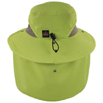 Chill-Its 8934 Ranger Hat with Neck Shade, Microfiber/Polyester, Large/X-Large, Lime