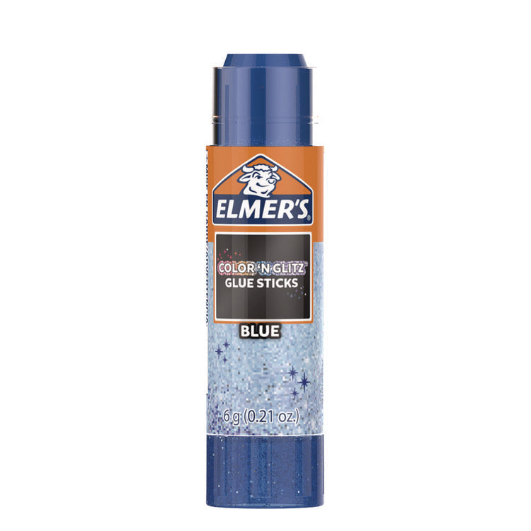 Glitter Glue Sticks, Applies Assorted Colors, 0.21 oz, Dries Clear Glitter, 12/Pack
