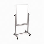 Mobile Magnetic Whiteboard, 24" x 36", White Surface, Satin Aluminum Frame
