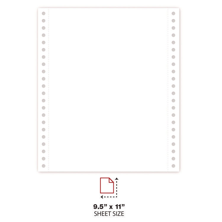 Printout Paper, 1-Part, 20 lb Bond Weight, 9.5 x 11, White, 2,300/Carton