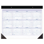 Desk Pad, 24 x 19, White Sheets, Black Binding, Black Corners, 12-Month (Jan to Dec): 2025